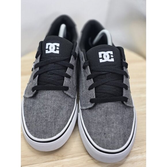 DC Mens Anvil TX SE Canvas Sneaker Black Dark Grey White ADYS300036 Size 11 - Picture 4 of 7